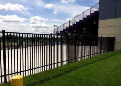 black aluminum stadium fence